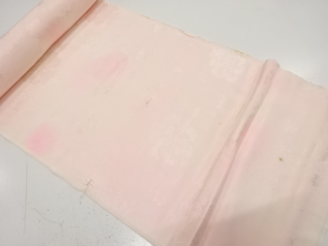 アンティーク　牡丹に菊模様織り出し　長襦袢地反物